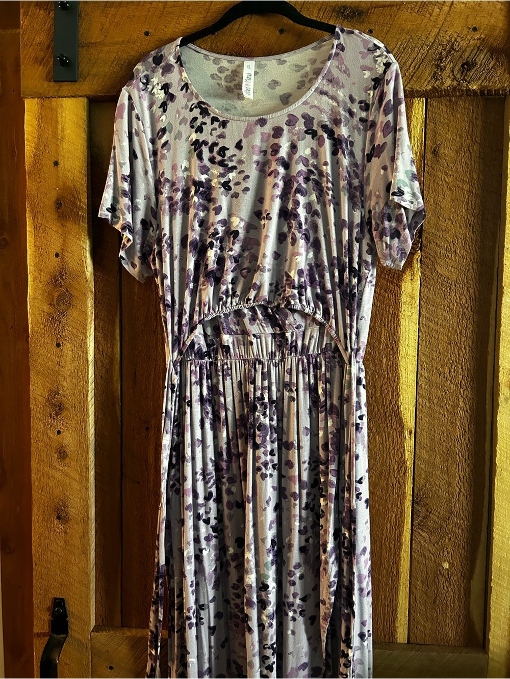 Latched Mama Nursing Maternity Women's Lavender Floral Maxi Dress